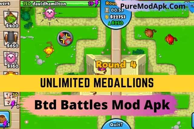 BTD Battles Mod Apk Unlimited medallions