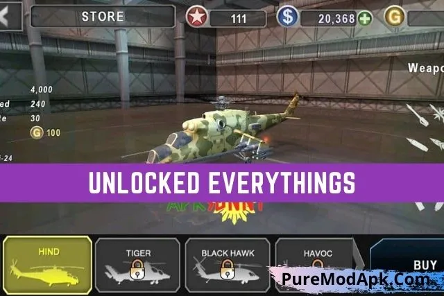 Gunship Battle Mod Apk Unlocked Everythings
