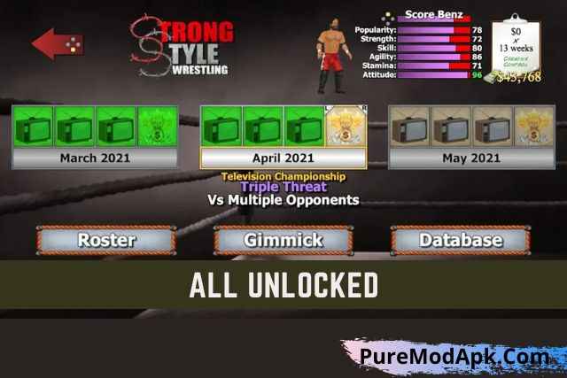 Wrestling Empire Mod Apk All Unlocked